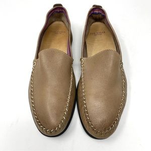 Ted Baker Moccasin Toe Leather Loafers Size 8